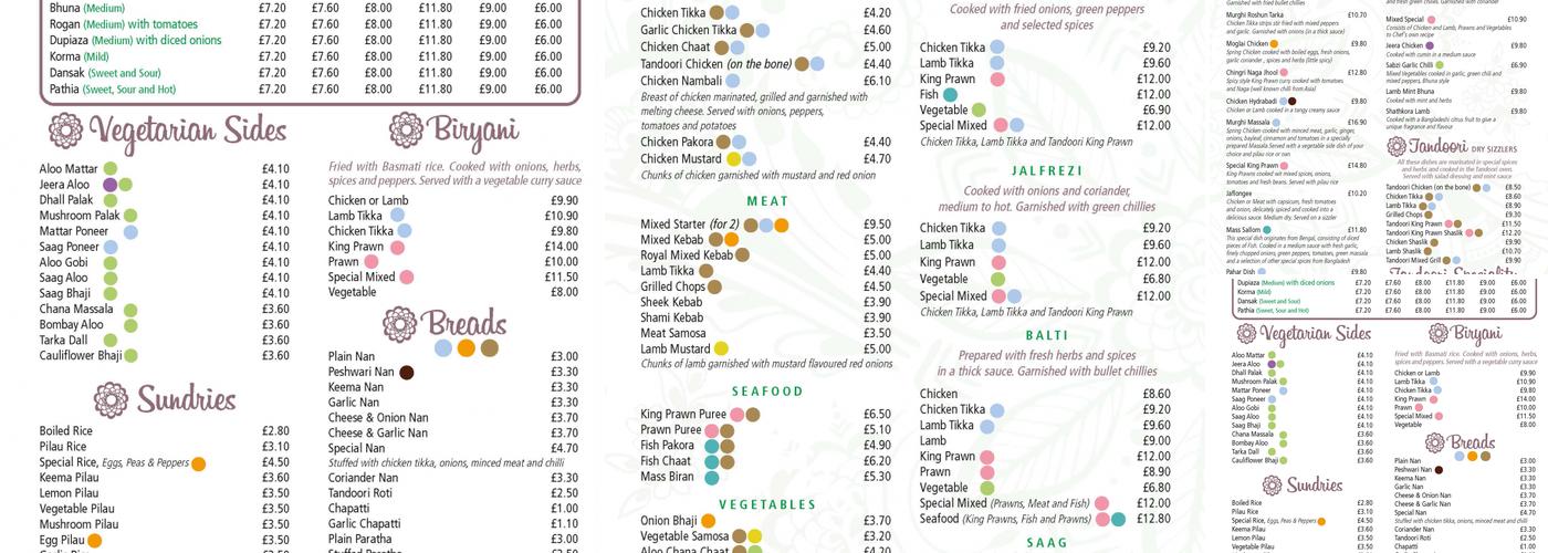 Tulsi Indian Restaurant Menu