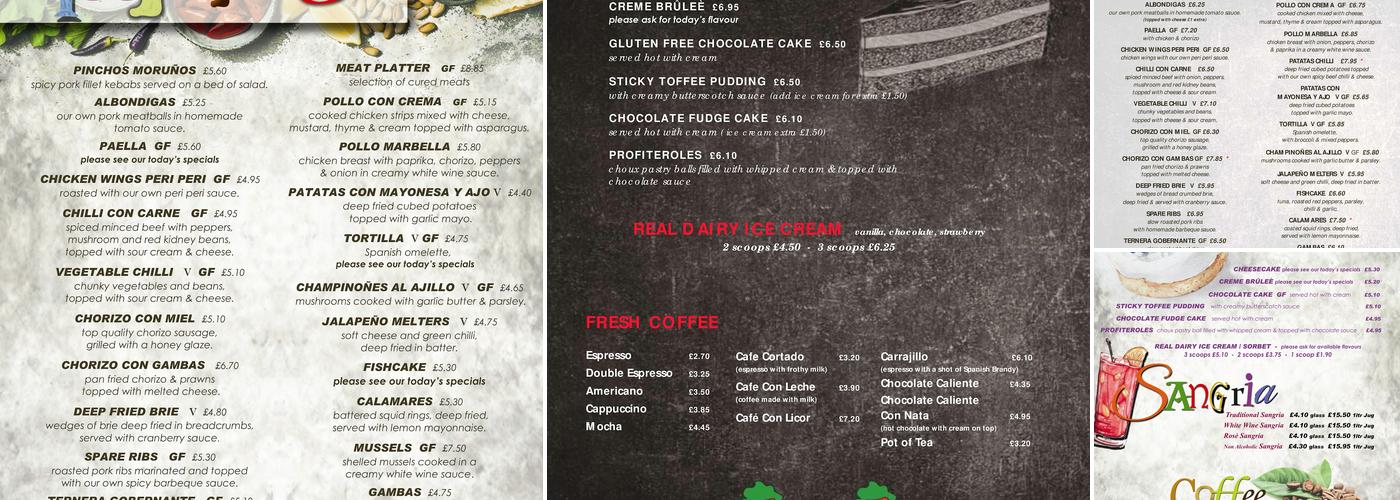 Tapas Tree Restaurant Menu