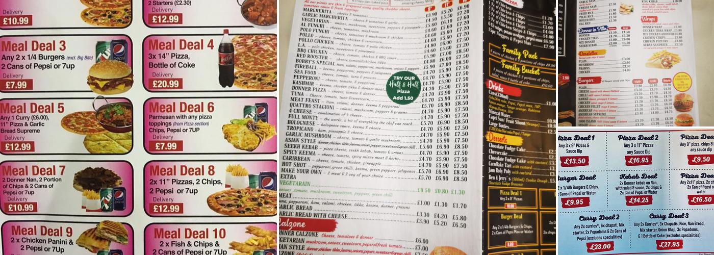 Bobbyz takeaway Menu