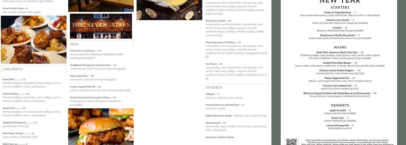 Seven Stars Inn Menu