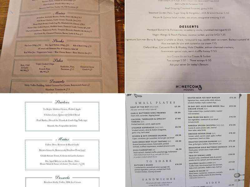 The Running Horses Menu