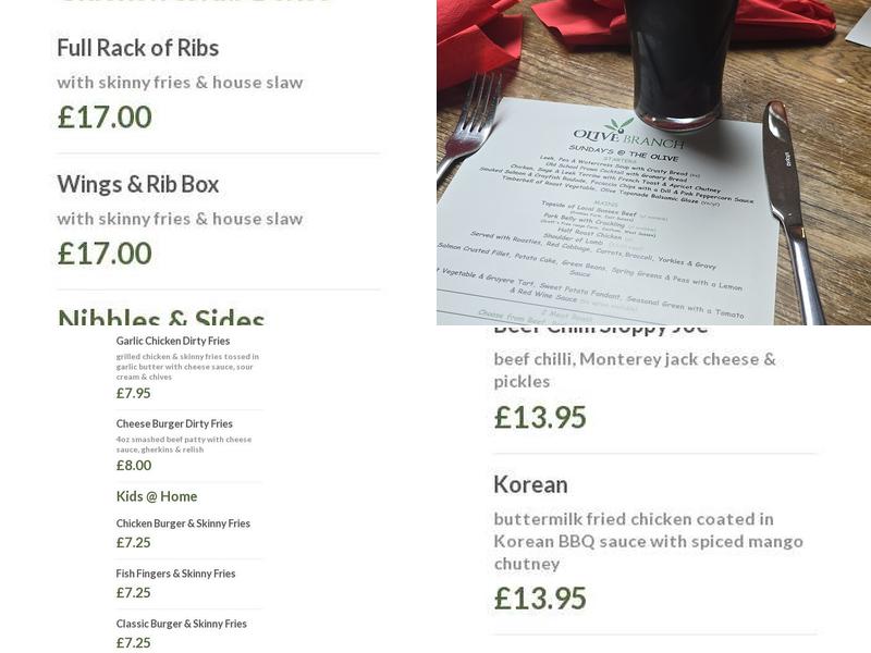 The Olive Branch Menu