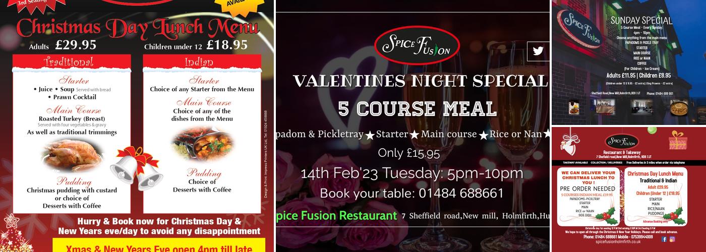 Spice Fusion Restaurant Menu