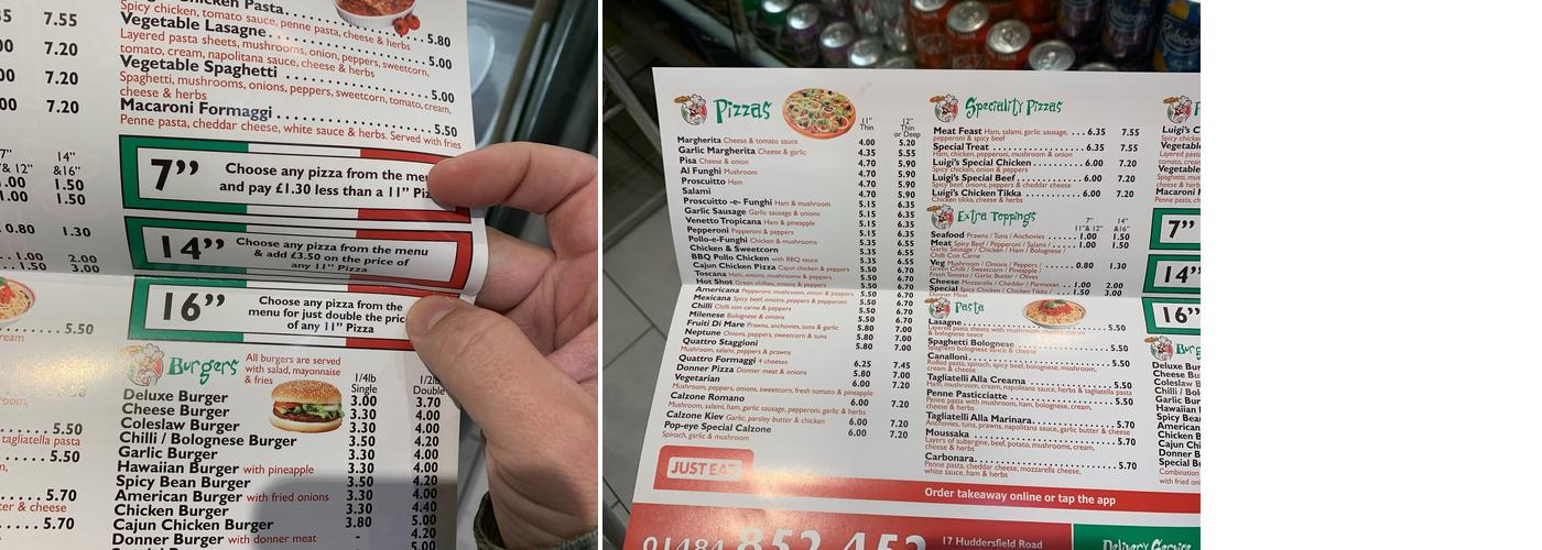 Luigi's Little Italy Menu