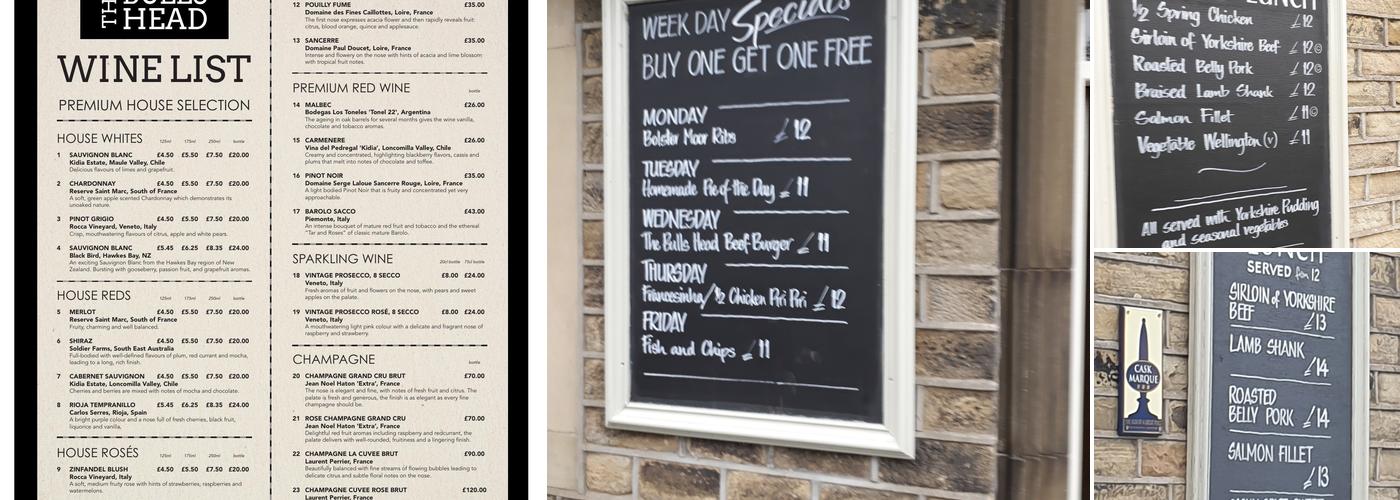 The Bulls Head Menu