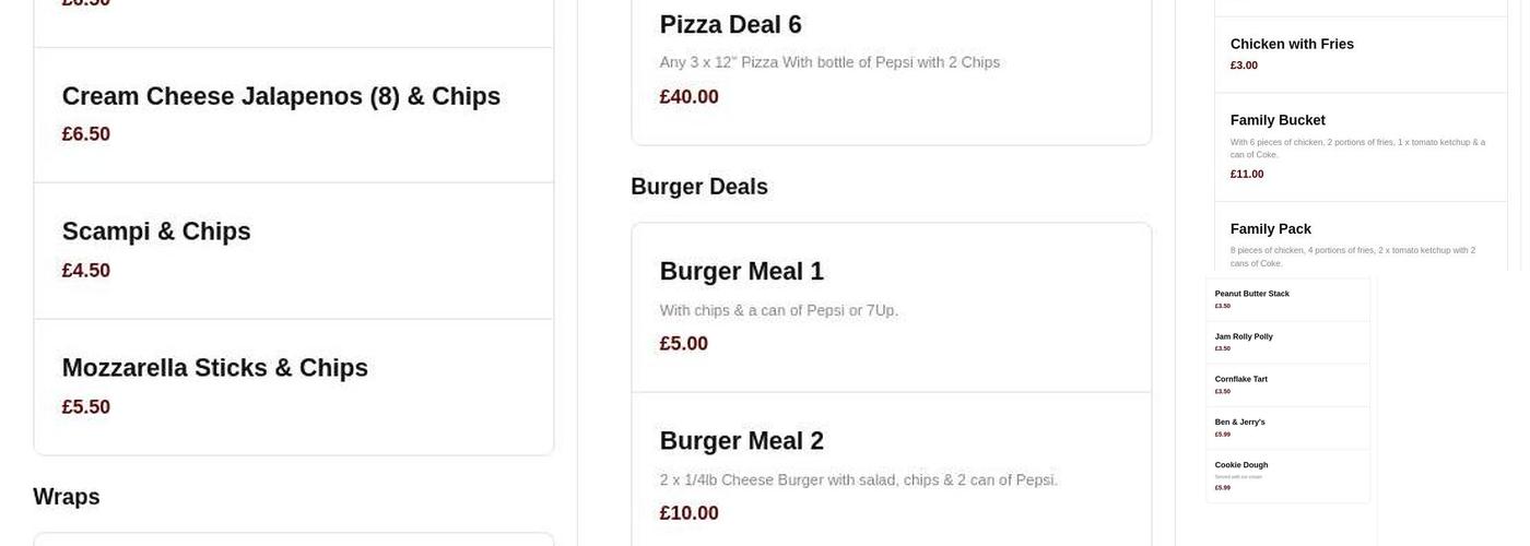 Shahi Tandoori Takeaway Menu