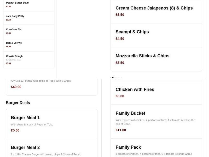 Shahi Tandoori Takeaway Menu