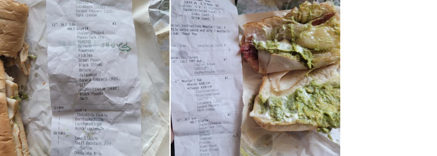 Subway Menu