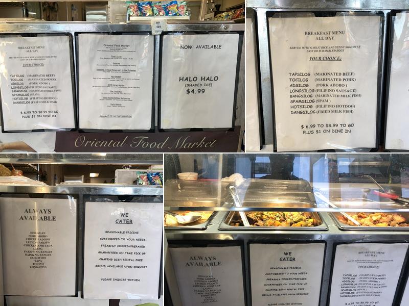 Oriental Food Market Menu
