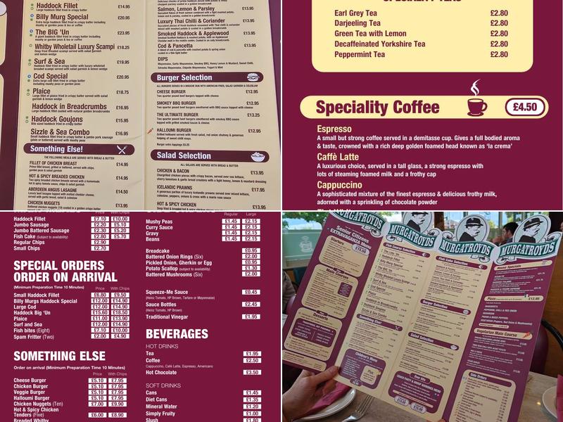Murgatroyds Menu