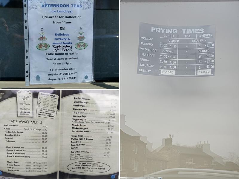 Longnor Fish & Chip Shop Menu