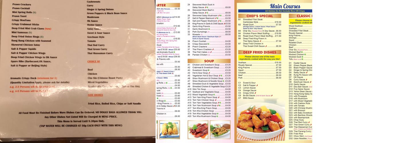 The Royale (Under New Management) Menu