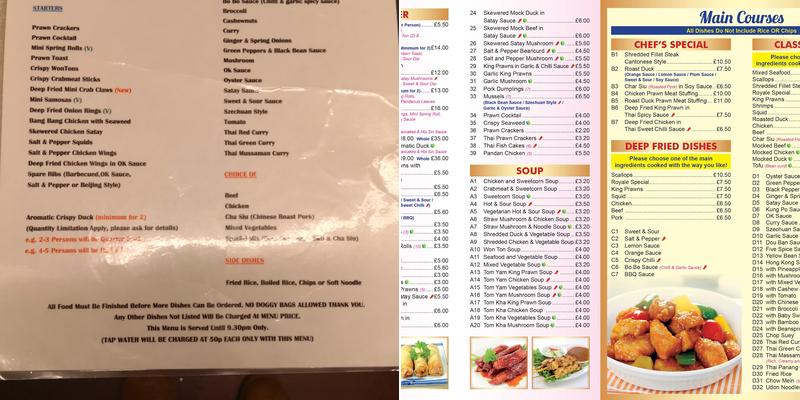 The Royale (Under New Management) Menu