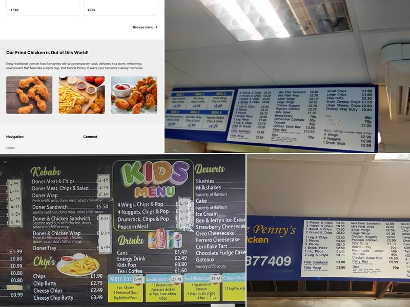 Hennie Penny's Chicken Menu