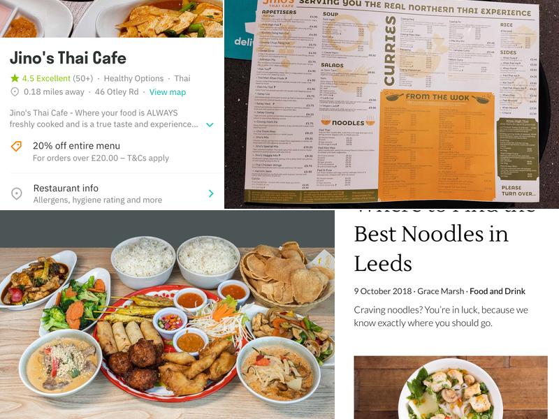 Jino's Thai Cafe Menu