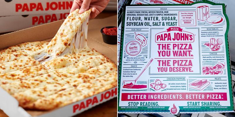 Papa Johns Pizza Menu