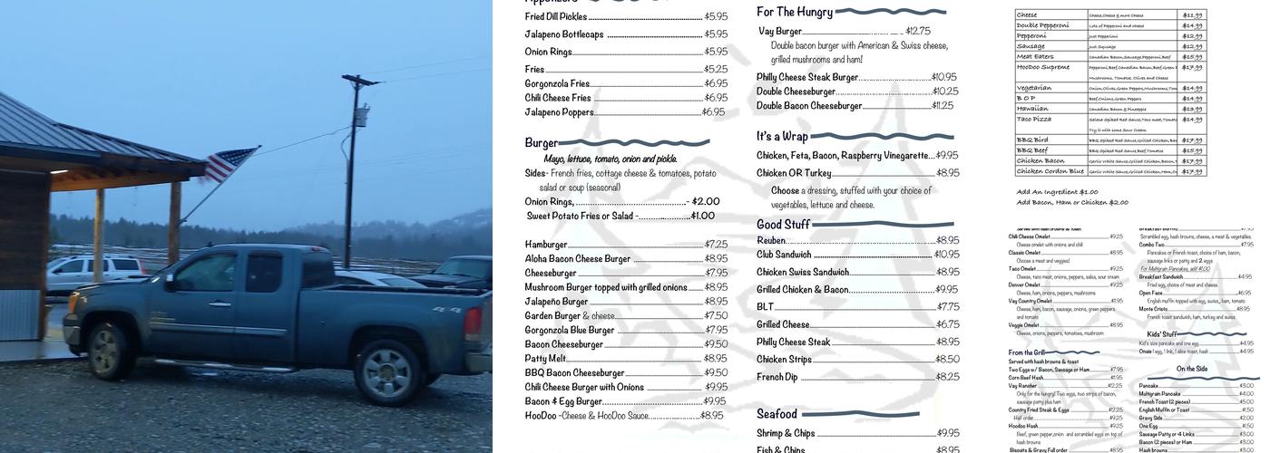 Hoodoo Creek Cafe and Market Menu