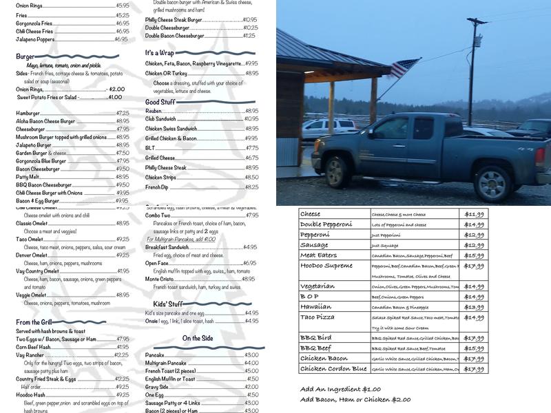 Hoodoo Creek Cafe and Market Menu