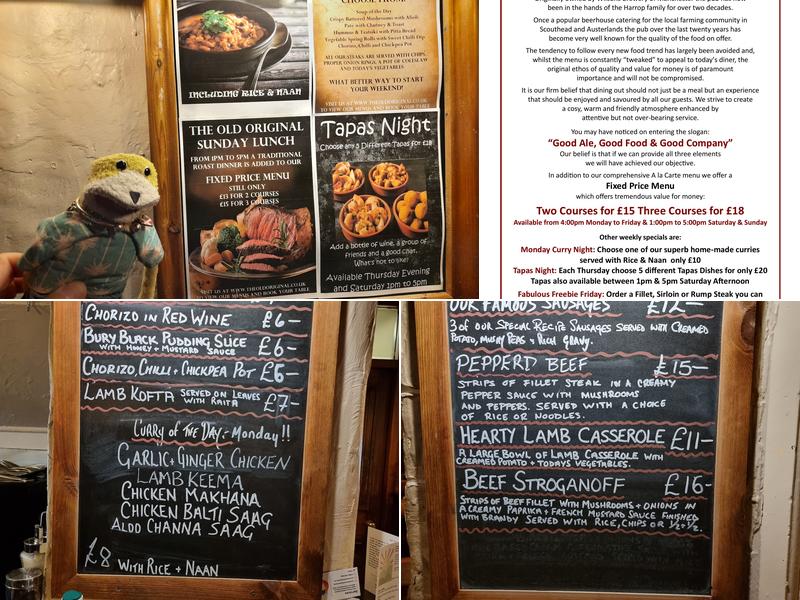 The Old Original Inn Menu