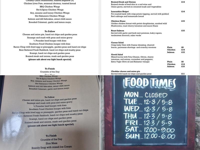 Kings Arms Menu