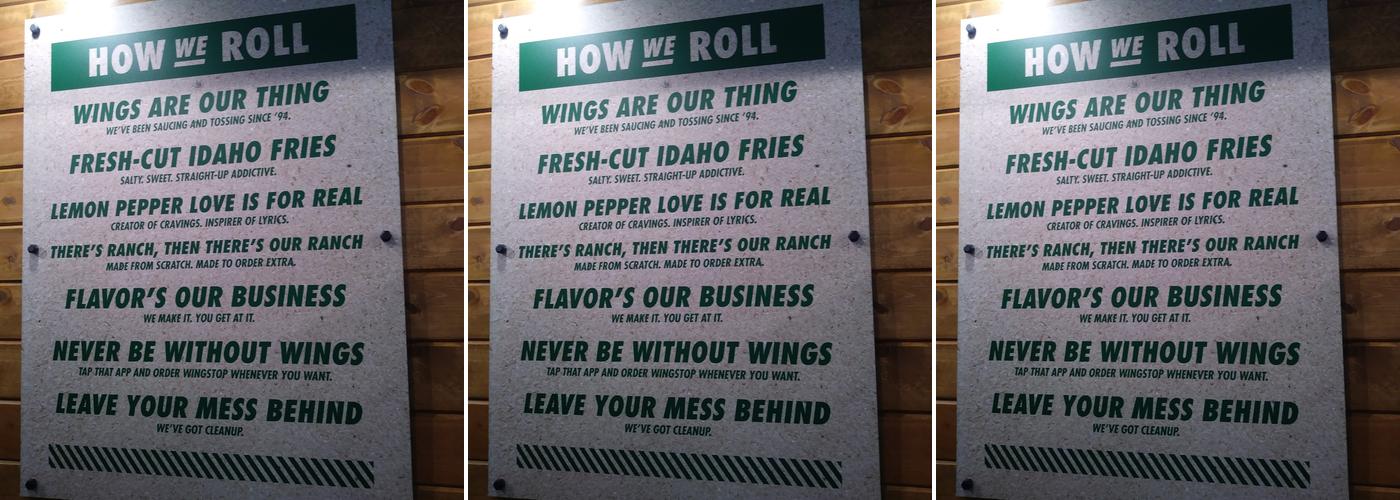 Wingstop Menu