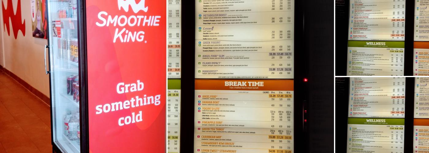 Smoothie King Menu