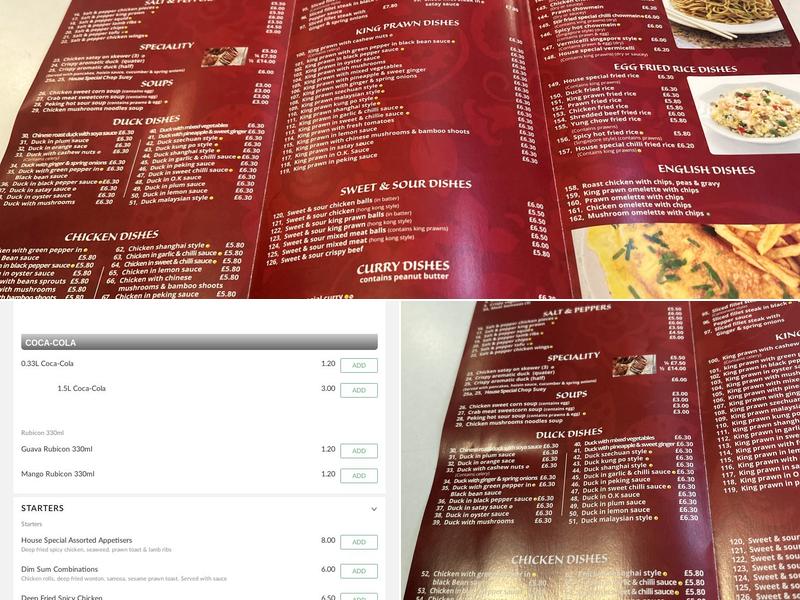 Chinese Grill Menu