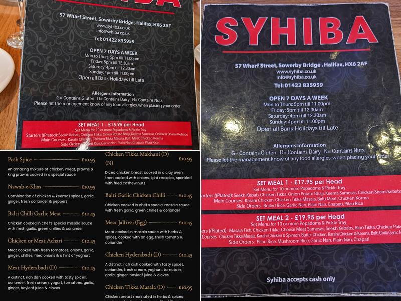 S Y H I B A Menu