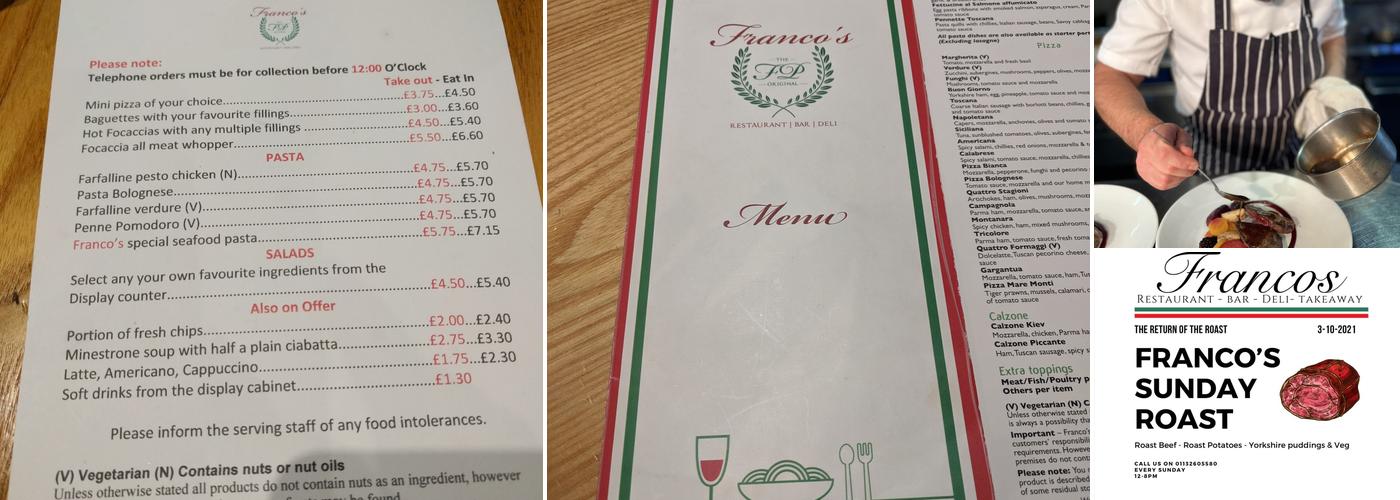 Franco's Menu