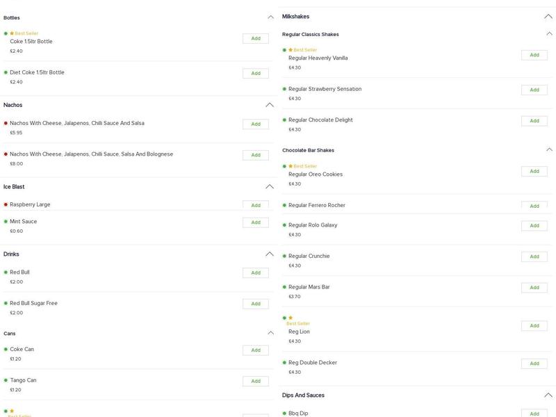 Caesars Kitchen Menu