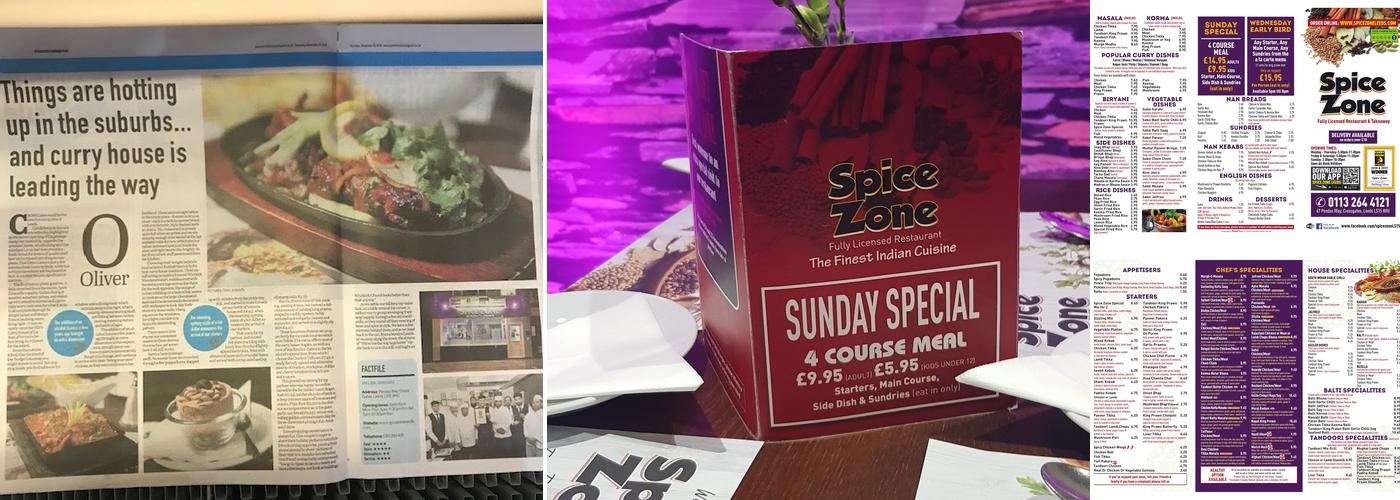 Spice Zone Menu