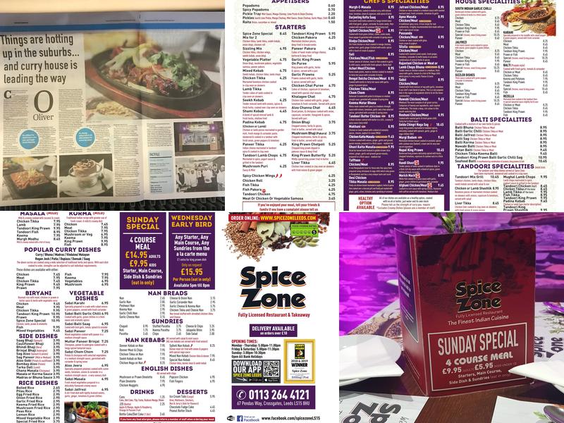 Spice Zone Menu