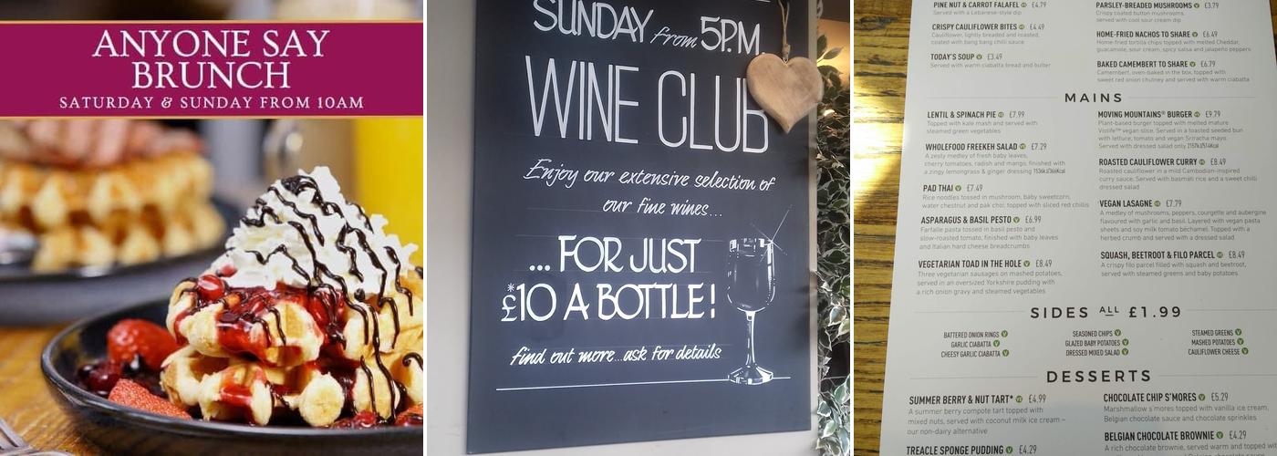 The White Cross Hotel Menu