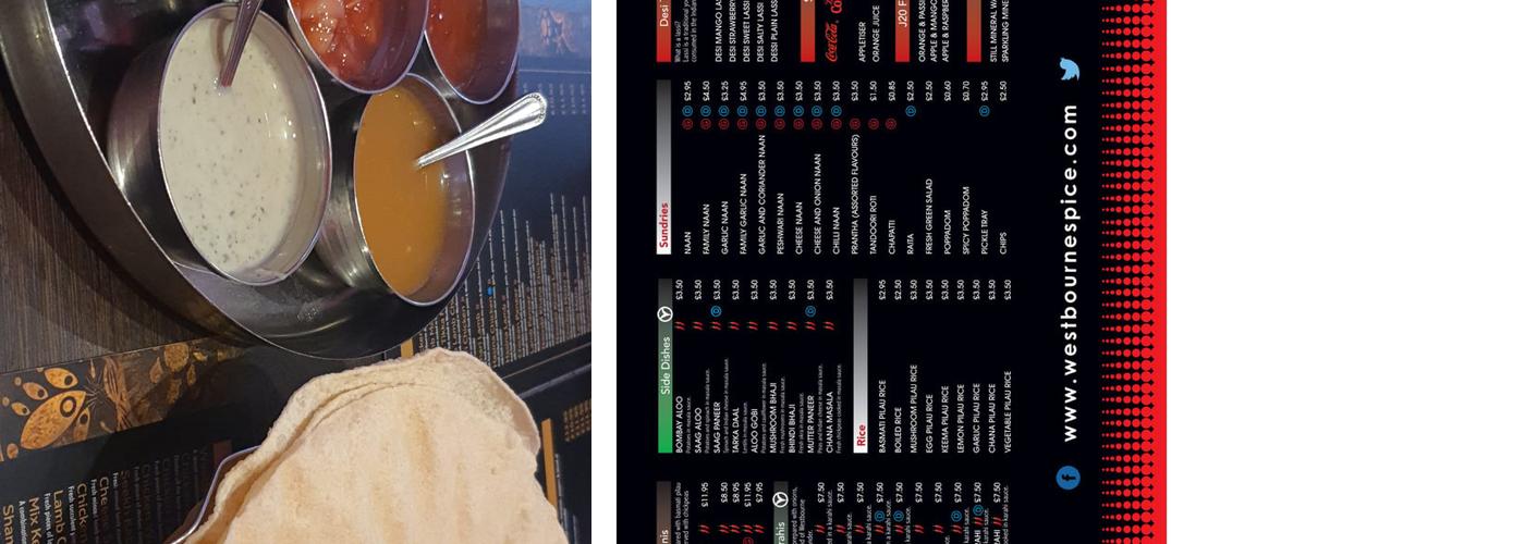 Westbourne Spice Menu