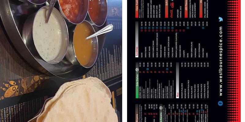 Westbourne Spice Menu