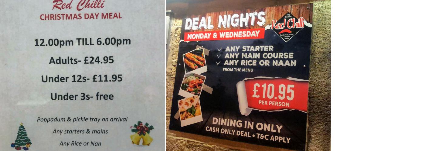 Red Chilli Restaurant Menu