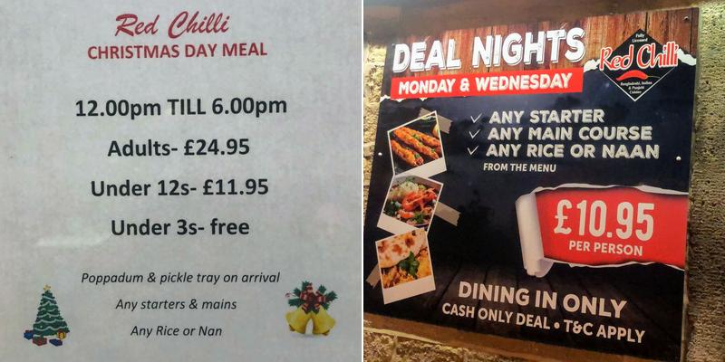 Red Chilli Restaurant Menu