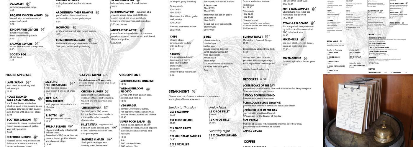 The Ilkley Cow Menu