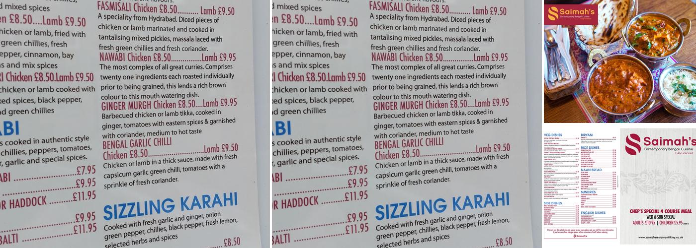 Saimah's Restaurant Menu