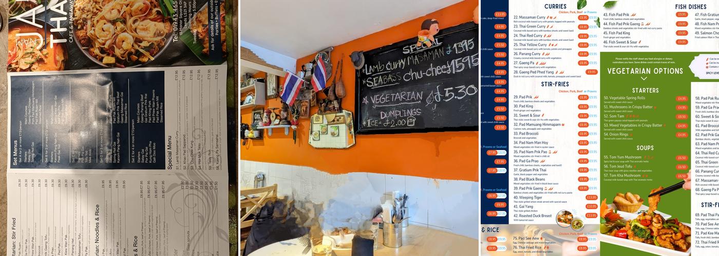 Nam Jai Thai Menu