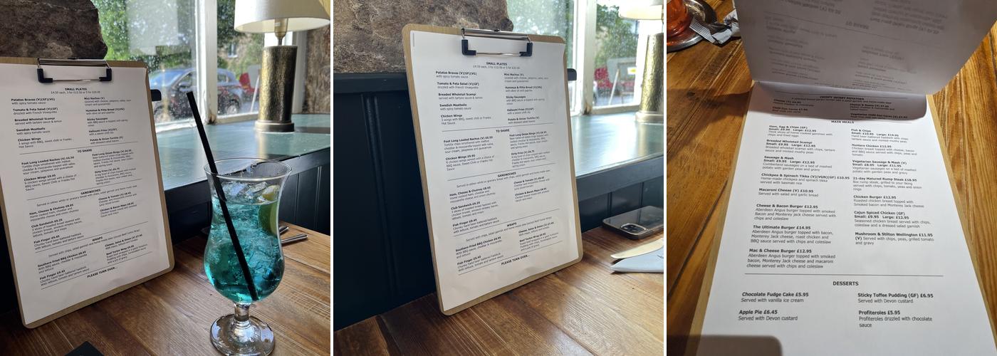 Rose & Crown Menu