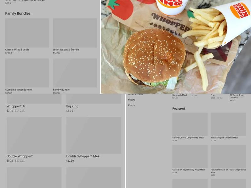 Burger King Menu
