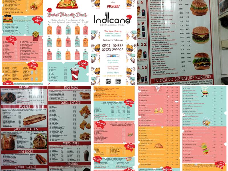 Indicano Menu