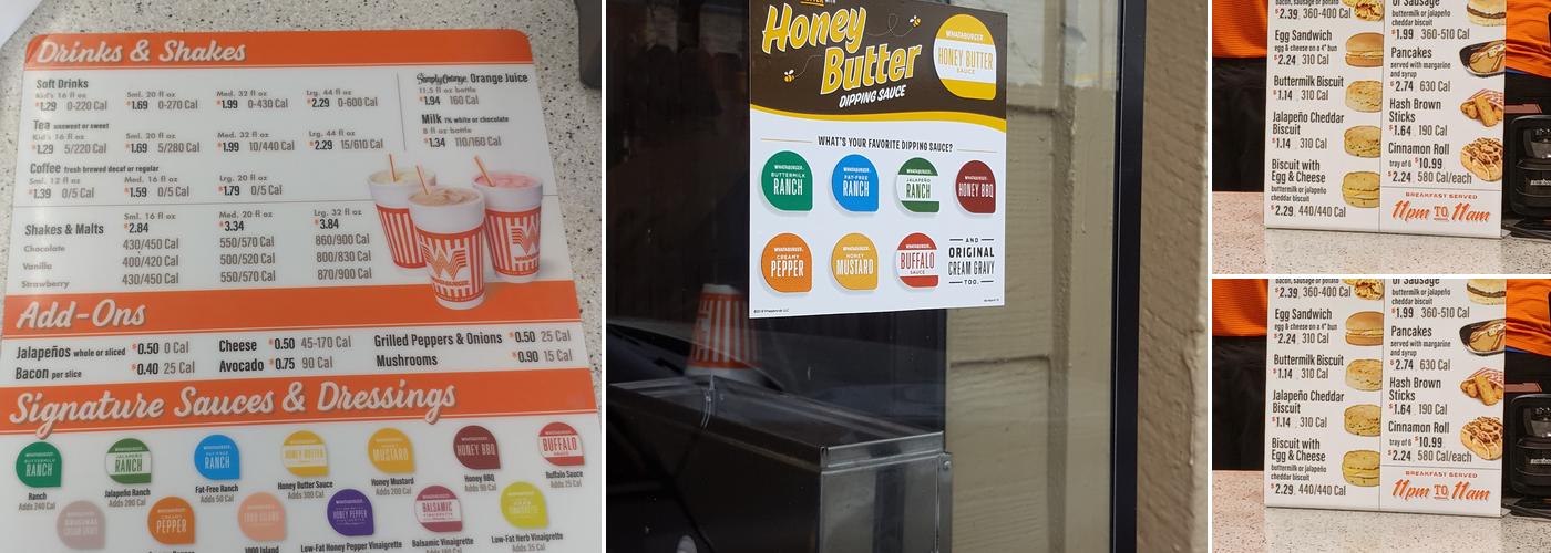 Whataburger Menu
