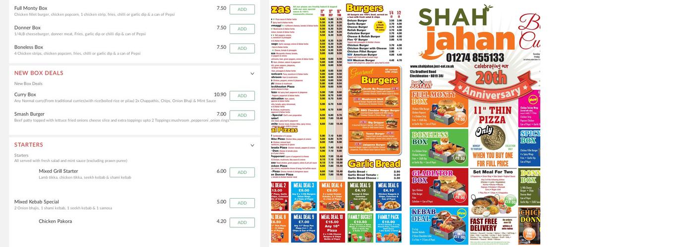 Curry Kitchen @Shahjahans Menu