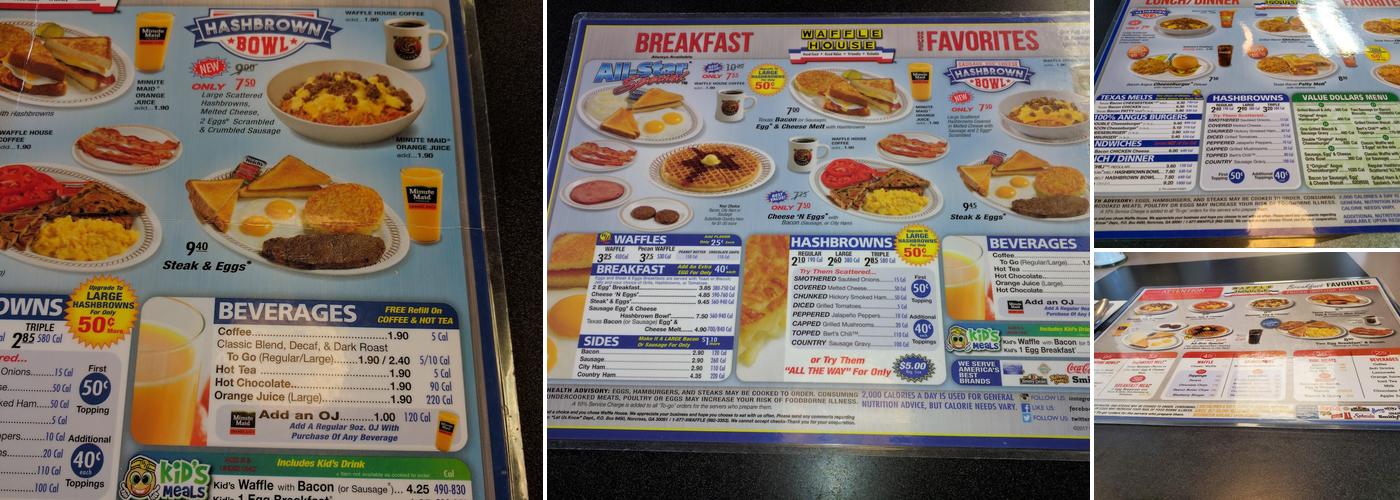Waffle House Menu