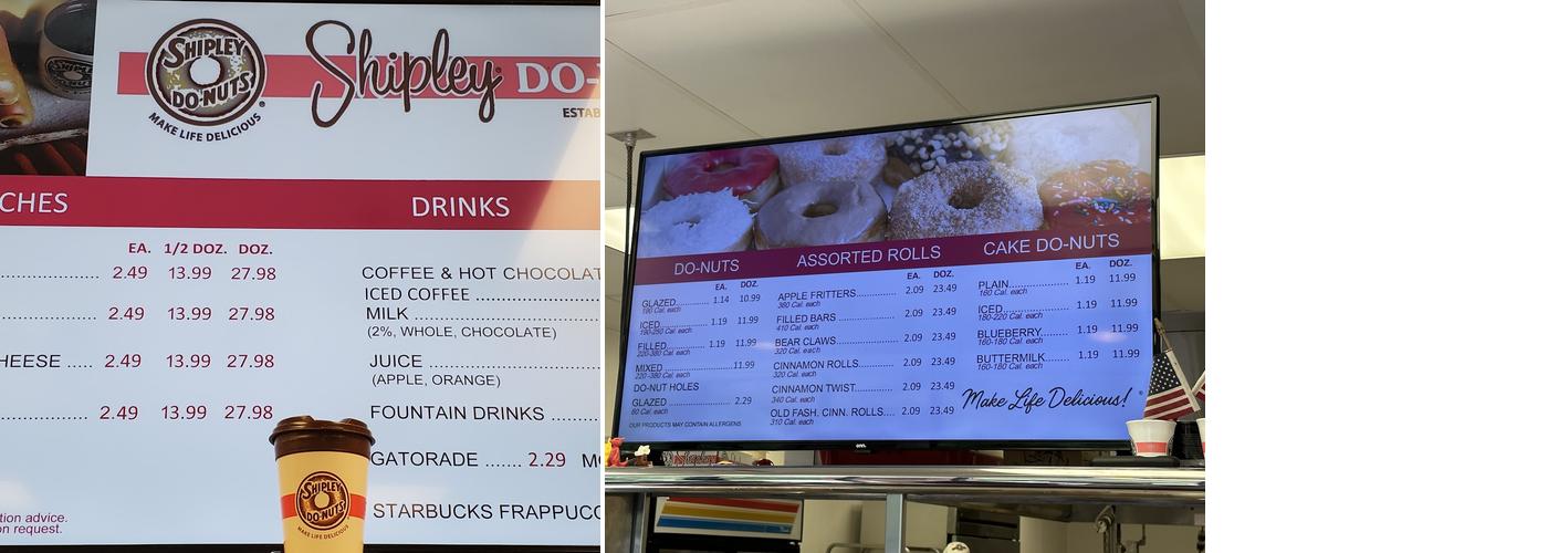 Shipley Do-Nuts Menu