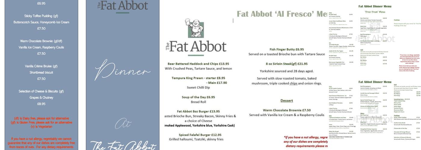 The Fat Abbot Menu