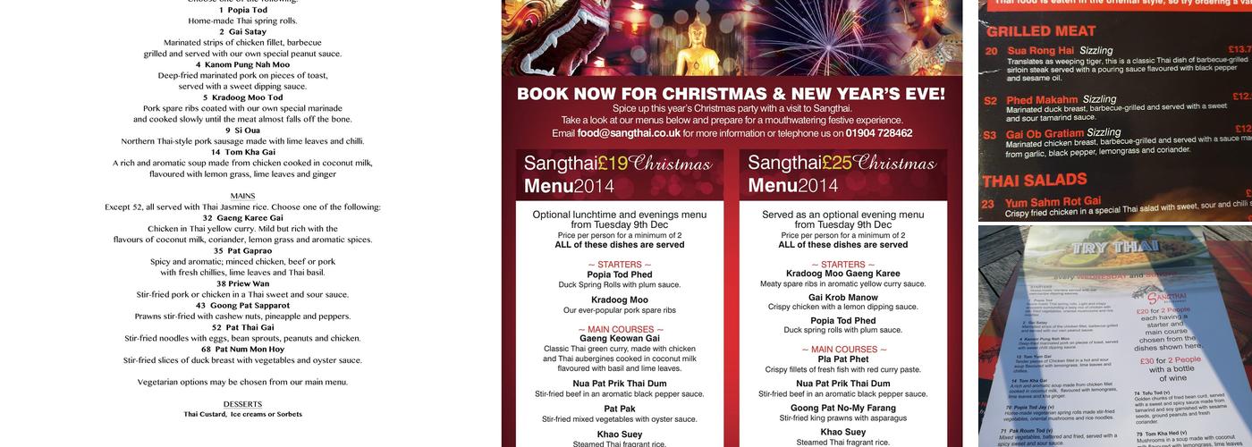 Sangthai Restaurant Menu