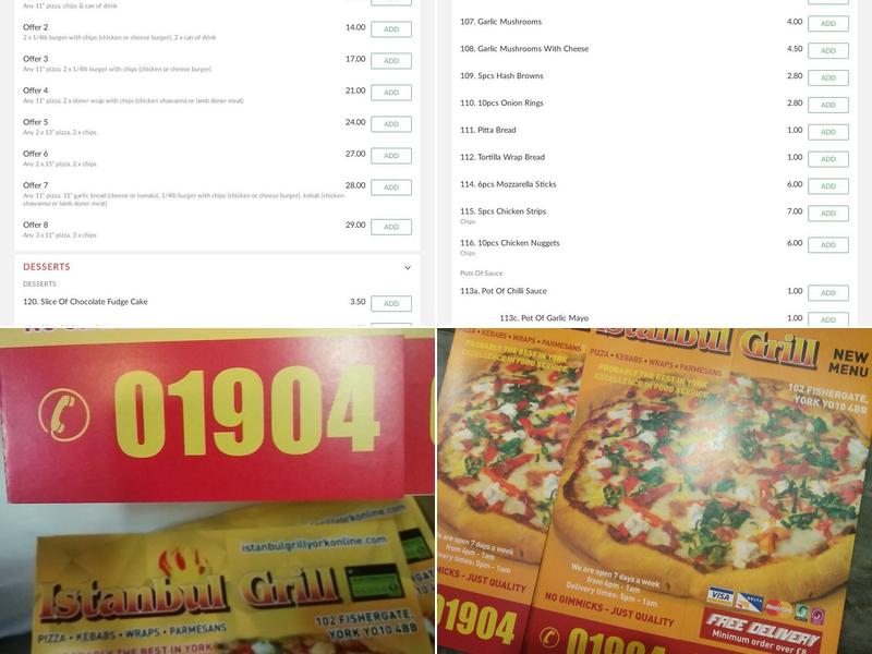 Istanbul Grill Menu